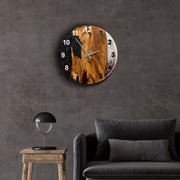 Live Edge Rustic Olive Wood Wall Clock, Olive Wood Wall Clock - Custom Made Resin , Home gift, New Home Gift (Kopya) (Kopya)