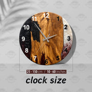Live Edge Rustic Olive Wood Wall Clock, Olive Wood Wall Clock - Custom Made Resin , Home gift, New Home Gift (Kopya) (Kopya)