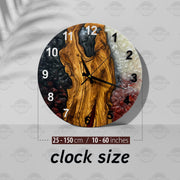 Live Edge Rustic Olive Wood Wall Clock, Olive Wood Wall Clock - Custom Made Resin , Home gift, New Home Gift (Kopya)