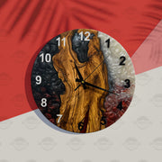 Live Edge Rustic Olive Wood Wall Clock, Olive Wood Wall Clock - Custom Made Resin , Home gift, New Home Gift (Kopya)