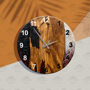 Live Edge Rustic Olive Wood Wall Clock, Olive Wood Wall Clock - Custom Made Resin , Home gift, New Home Gift (Kopya) (Kopya)