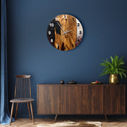 Live Edge Rustic Olive Wood Wall Clock, Olive Wood Wall Clock - Custom Made Resin , Home gift, New Home Gift (Kopya) (Kopya)
