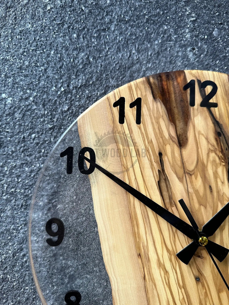 Cheerful Olive Wood Wall Clock - Art Wood Lab