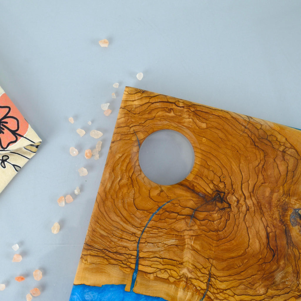 Personalized Olive Wood Charcuterie Board, Epoxy Resin Art, Handmade
