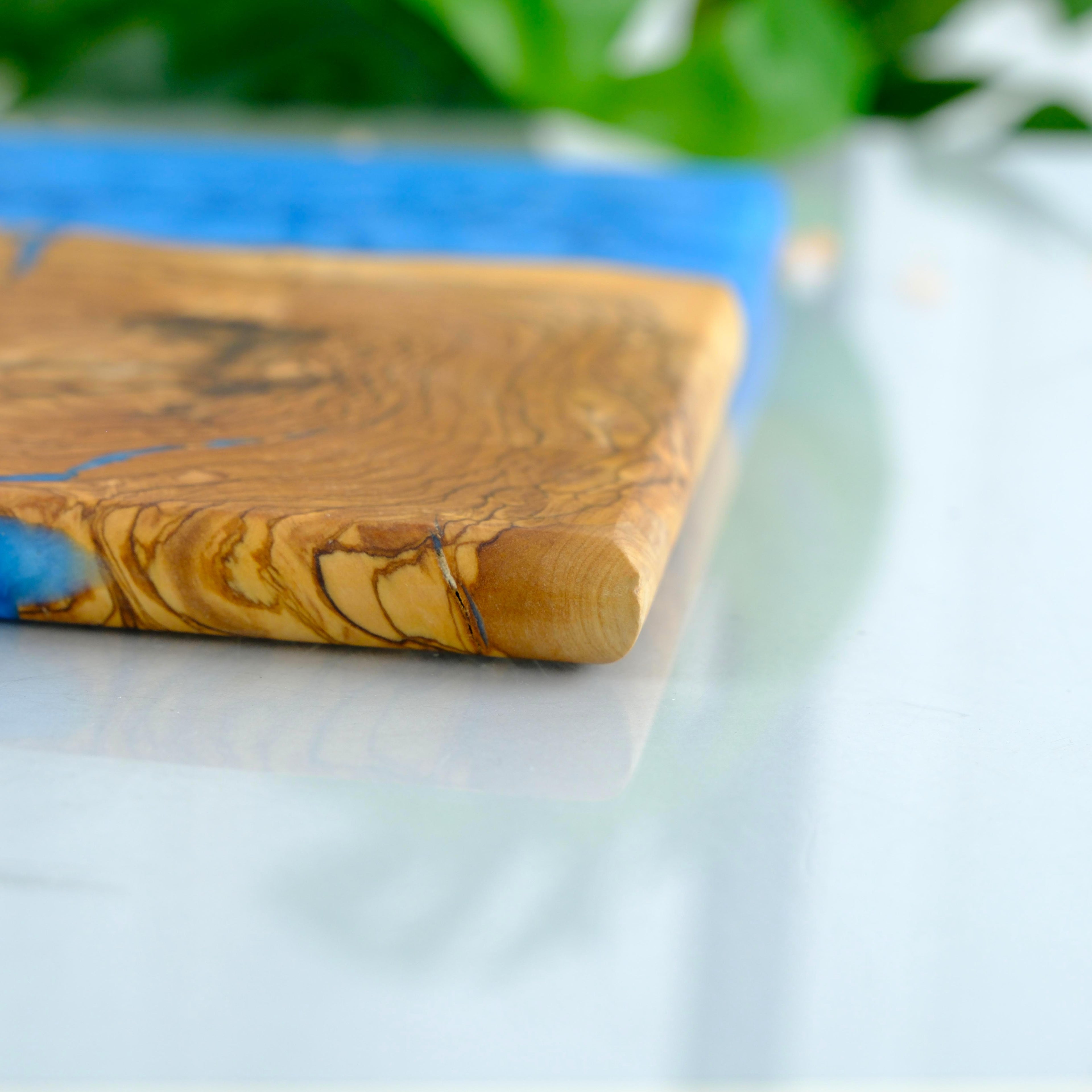 Personalized Olive Wood Charcuterie Board, Epoxy Resin Art, Handmade