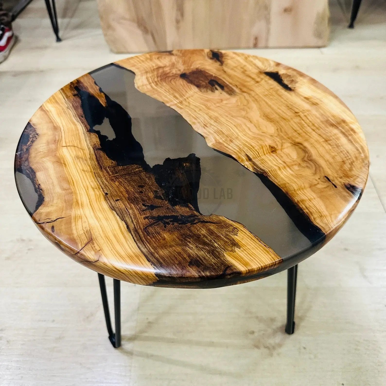 Epoxy Coffee Table in Olive Wood Handcrafted Elegance Art Wood Lab