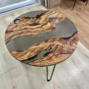 Epoxy coffee table in olive wood - Art Wood Lab