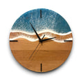 Epoxy Ocean Wall Clock Wedding Gift for Couple, Modern Beach Wall Clock, Epoxy Resin Wall Art