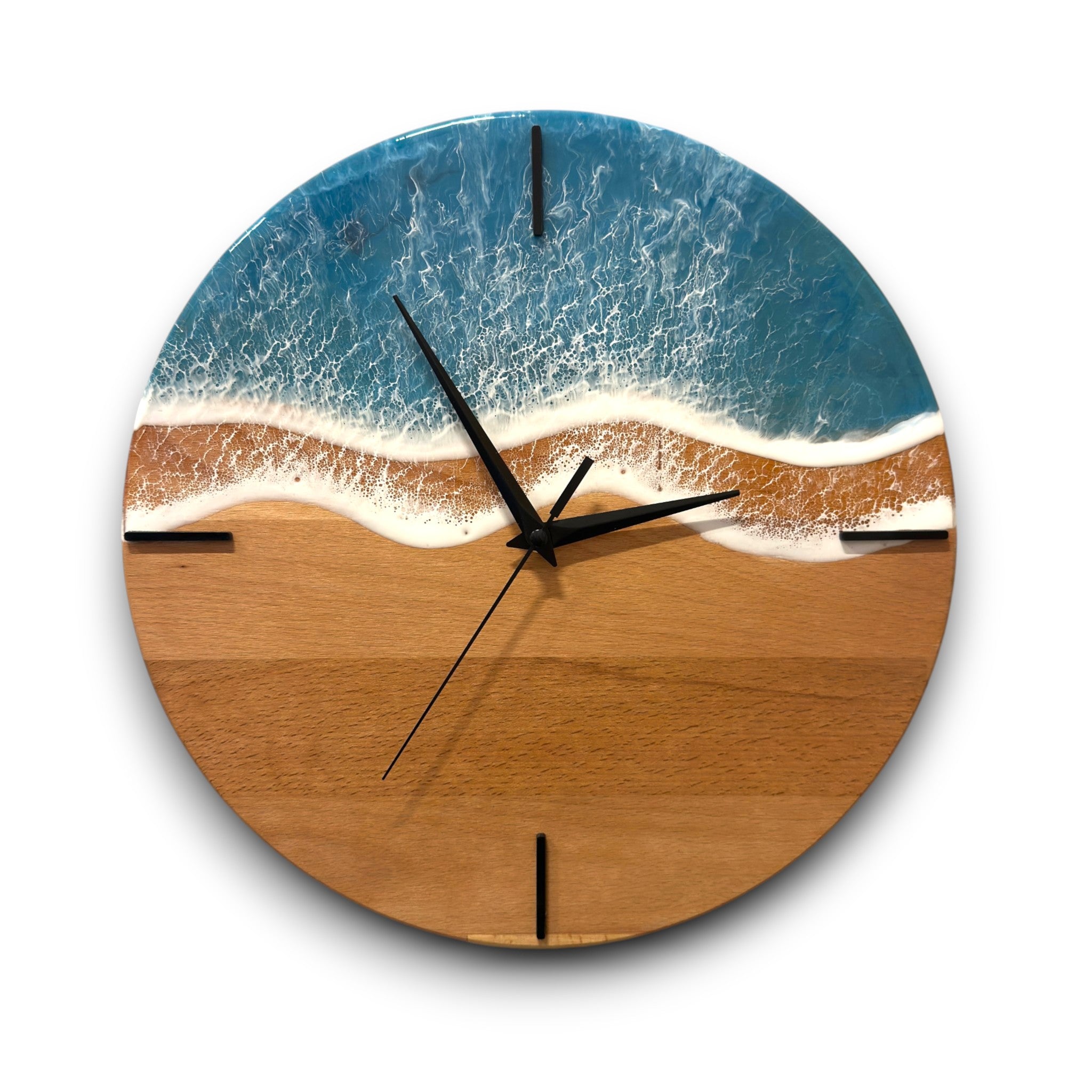 Epoxy Ocean Wall Clock Wedding Gift for Couple, Modern Beach Wall Clock, Epoxy Resin Wall Art