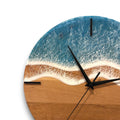 Ocean Wave Resin Wall Clock – Premium Wooden Epoxy Clock – Perfect Housewarming Gift