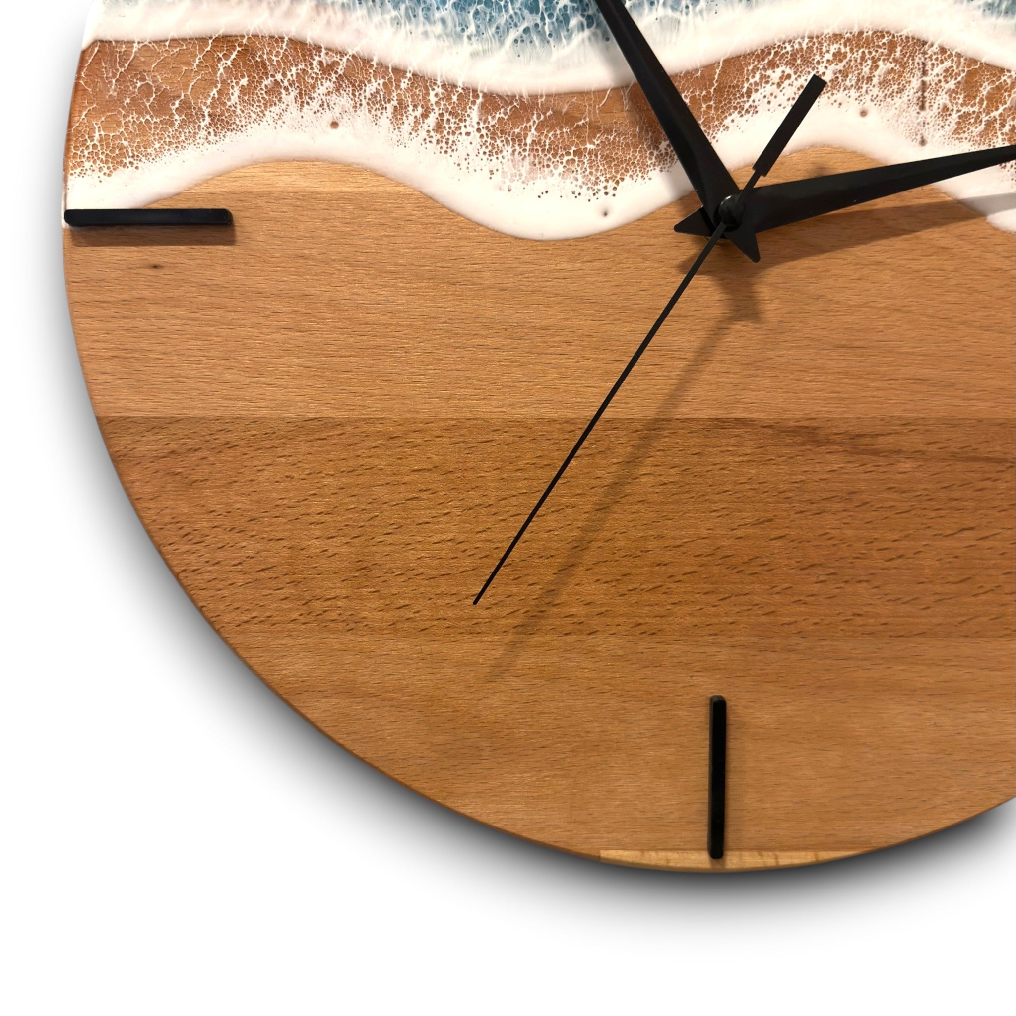 Handmade Ocean Wave Resin Wall Clock – Premium Wooden Epoxy Clock – Perfect Housewarming Gift