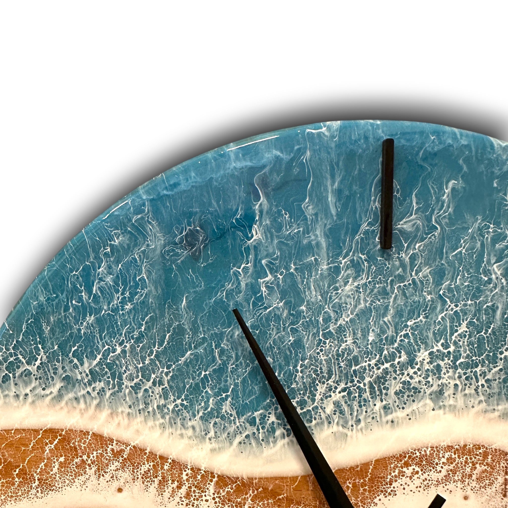 Handmade Ocean Wave Resin Wall Clock – Premium Wooden Epoxy Clock – Perfect Housewarming Gift