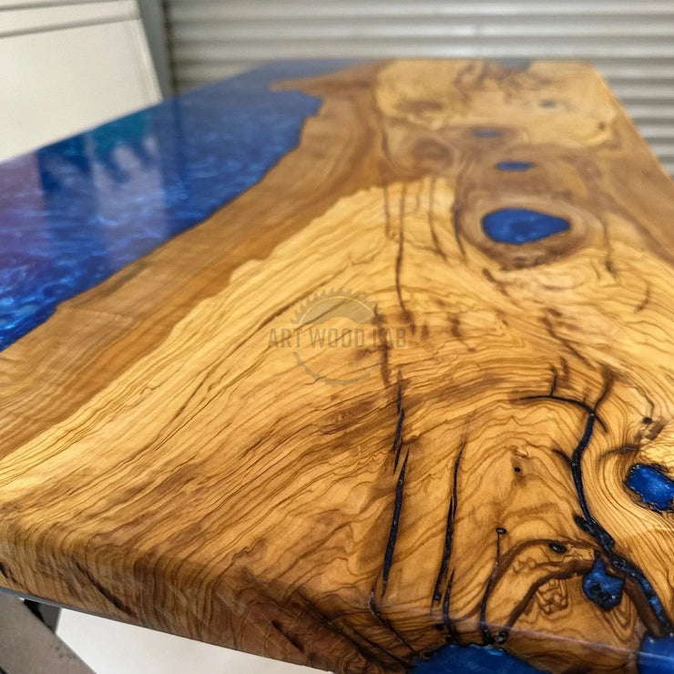 Wood and Epoxy Dining table, wood dining table - Art Wood Lab