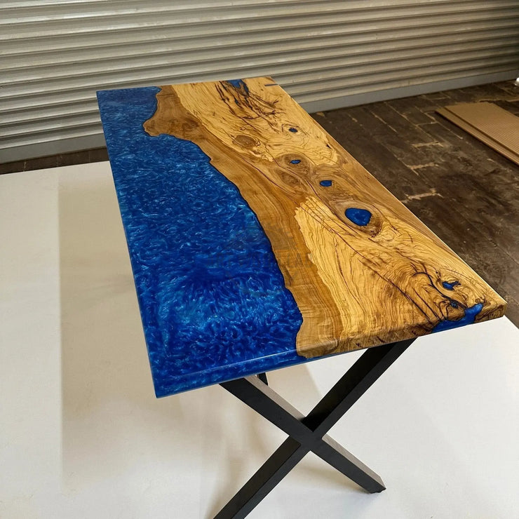 Wood and Epoxy Dining table, wood dining table - Art Wood Lab