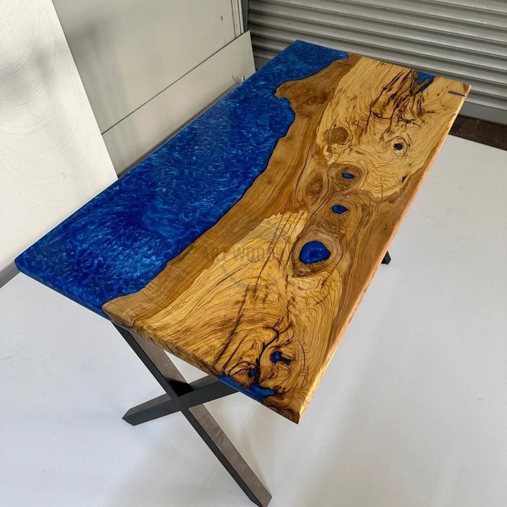 Wood and Epoxy Dining table, wood dining table - Art Wood Lab