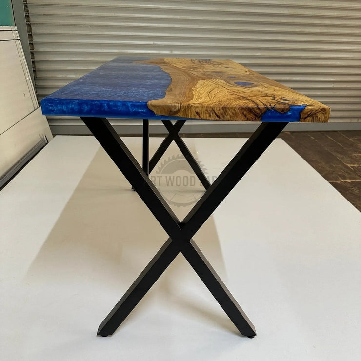 Wood and Epoxy Dining table, wood dining table - Art Wood Lab