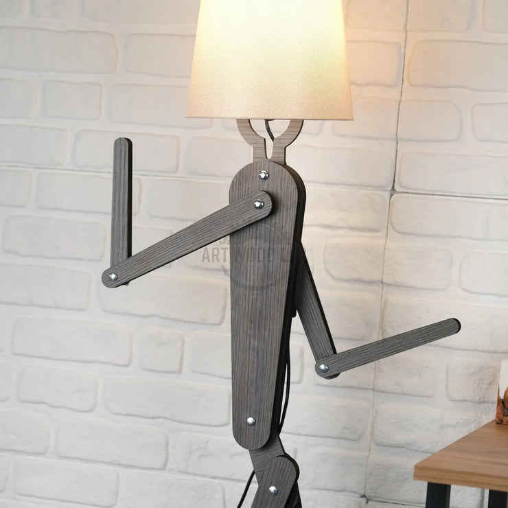 Wooden Human Figured Lamp , Bedroom Lamp Folding Reading Lamp - Art Wood Lab