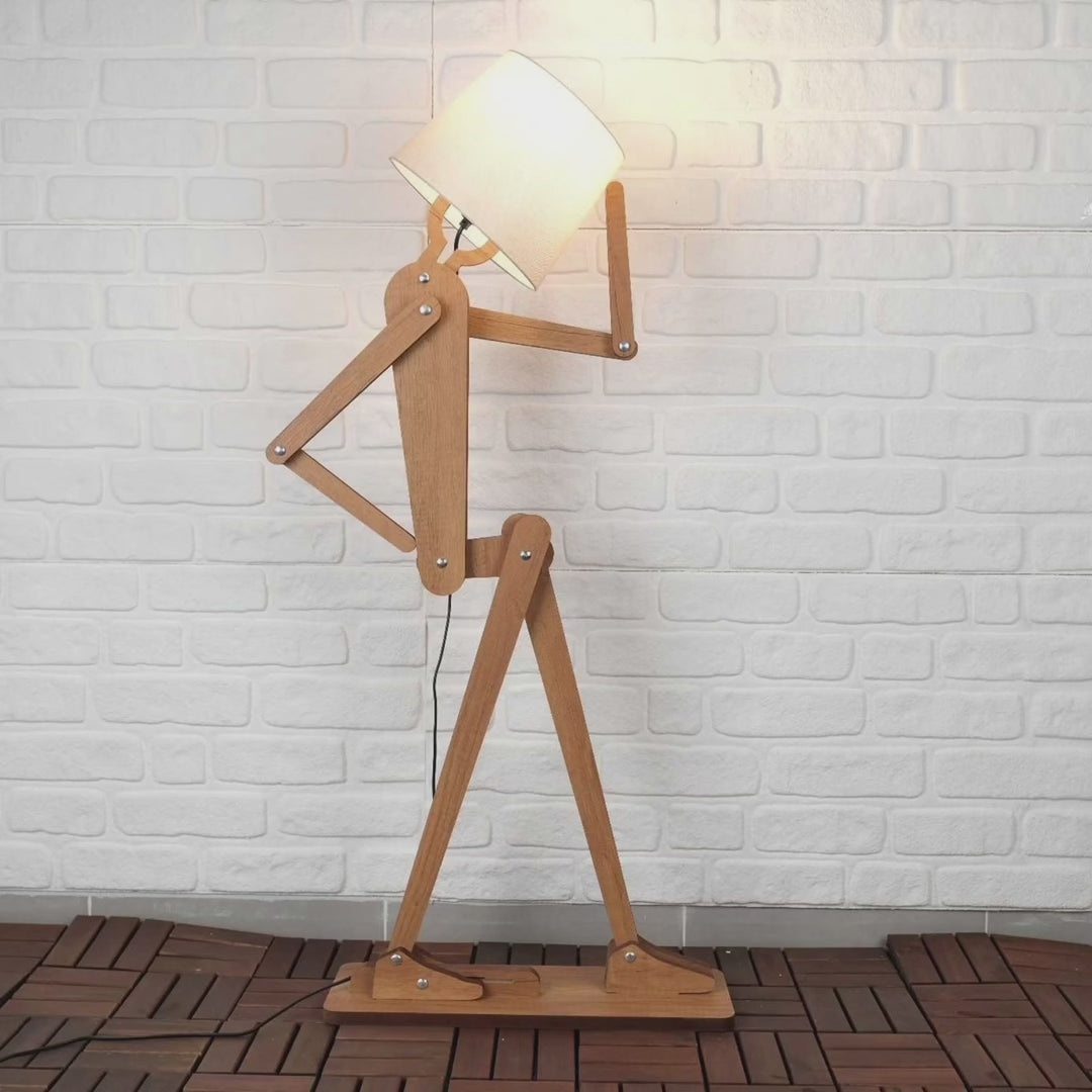 Handmade Wooden Floor Lamp – Original Design - Anthracite