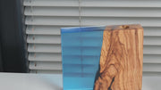 Epoxy Reed Diffuser Square, Handmade Wood Resin Diffuser with Black Reed Wood Sticks, Housewarming Gift, Luxury Home Decor, Christmas Gift